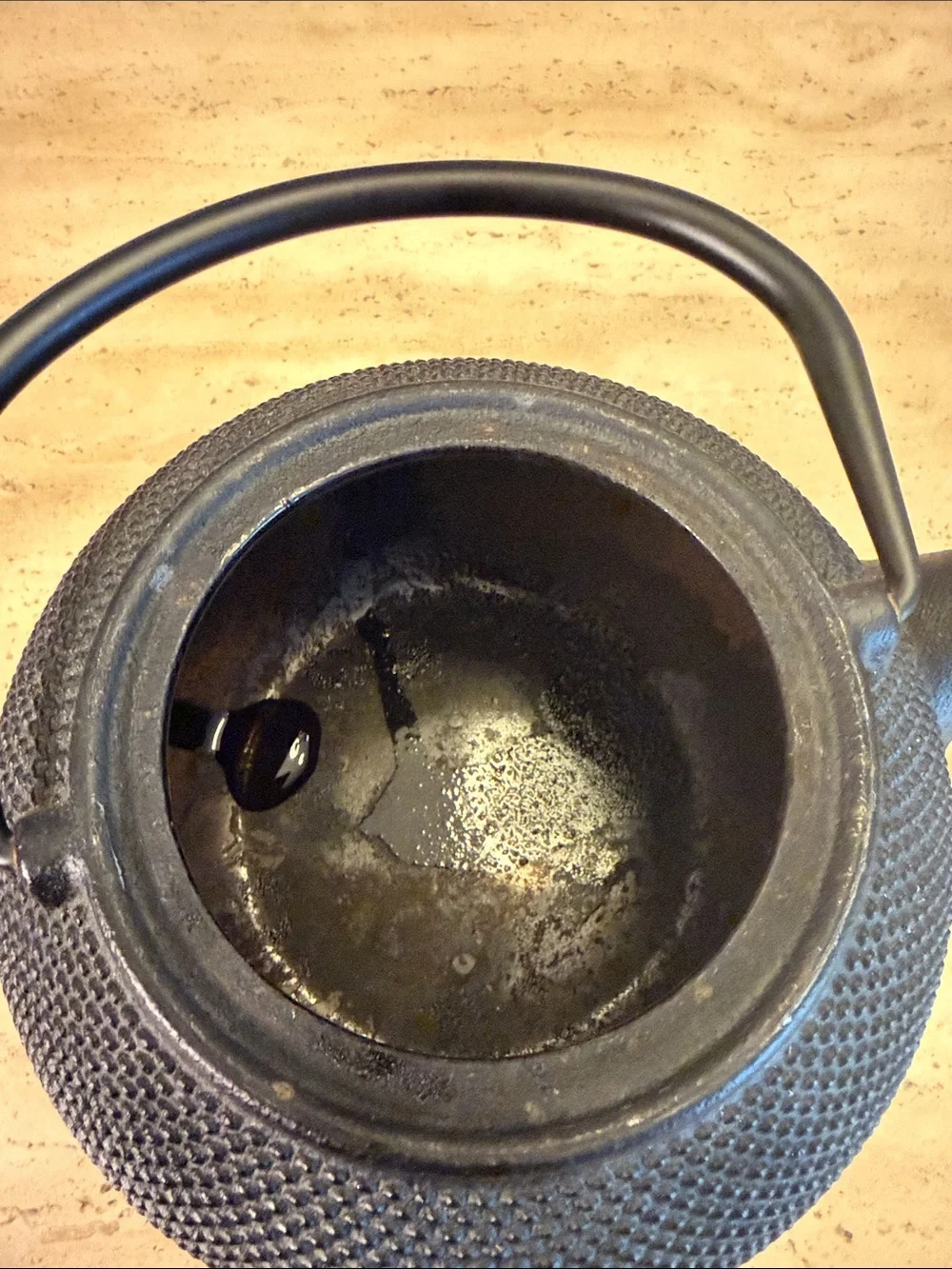 Cast Iron Black Japanese-Style Teapot with Handle
